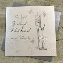 Gifts for women UK, Funny Greeting Cards, Wrendale Designs Stockist, Berni Parker Designs Gifts Greeting Cards, Engagement Wedding Anniversary Cards, Gift Shop Shrewsbury, Visit Shrewsbury Elegant Blank WEdding Day Card Special Granddaughter & Husband Champagne Flutes 1