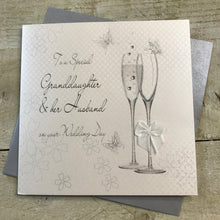  Gifts for women UK, Funny Greeting Cards, Wrendale Designs Stockist, Berni Parker Designs Gifts Greeting Cards, Engagement Wedding Anniversary Cards, Gift Shop Shrewsbury, Visit Shrewsbury Elegant Blank WEdding Day Card Special Granddaughter & Husband Champagne Flutes 1