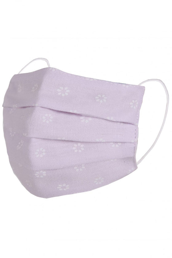Children's Face Mask - Lilac with White Flowers