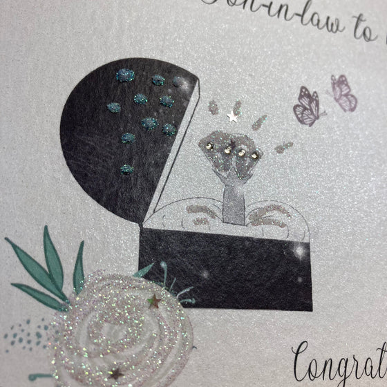 Gifts for women UK, Funny Greeting Cards, Wrendale Designs Stockist, Berni Parker Designs Gifts Greeting Cards, Engagement Wedding Anniversary Cards, Gift Shop Shrewsbury, Visit Shrewsbury Elegant Blank Engagement Card Special Daughter & Son-in-Law to be 2
