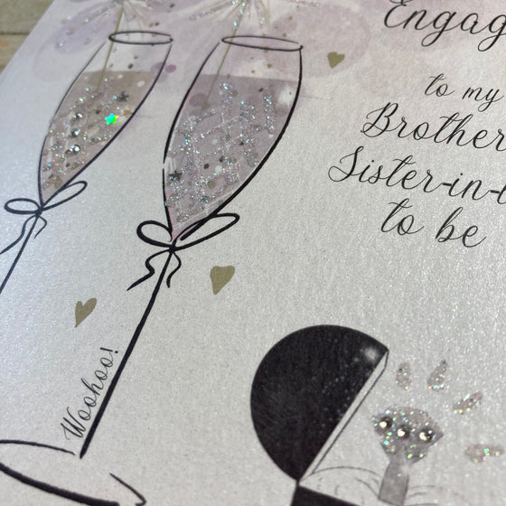 Gifts for women UK, Funny Greeting Cards, Wrendale Designs Stockist, Berni Parker Designs Gifts Greeting Cards, Engagement Wedding Anniversary Cards, Gift Shop Shrewsbury, Visit Shrewsbury Elegant Blank Engagement Card Brother & Sister-in-Law to be 2