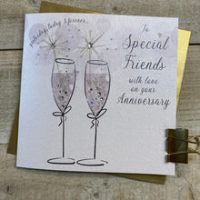  Gifts for women UK, Funny Greeting Cards, Wrendale Designs Stockist, Berni Parker Designs Gifts Greeting Cards, Engagement Wedding Anniversary Cards, Gift Shop Shrewsbury, Visit Shrewsbury Elegant Anniversary Card Special Friends Modern Champagne Glass Design