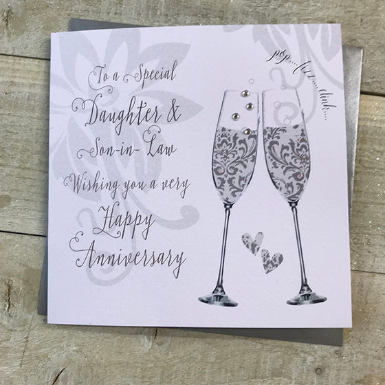 Gifts for women UK, Funny Greeting Cards, Wrendale Designs Stockist, Berni Parker Designs Gifts Greeting Cards, Engagement Wedding Anniversary Cards, Gift Shop Shrewsbury, Visit Shrewsbury Elegant Anniversary Card Special Daughter & Son-in-law 1