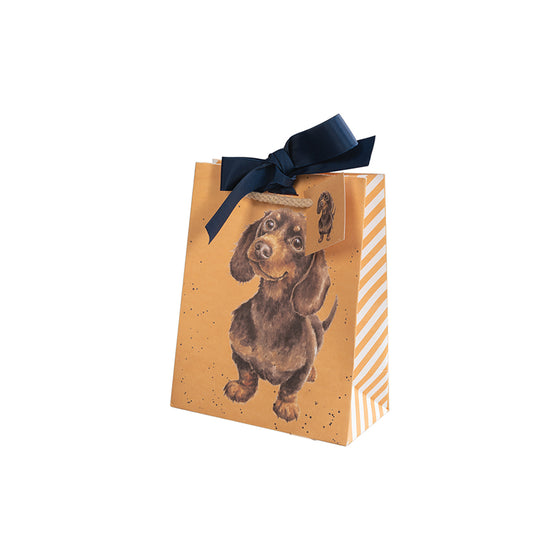 Gifts for women UK, Funny Greeting Cards, Wrendale Designs Stockist, Berni Parker Designs Gifts Greeting Cards, Engagement Wedding Anniversary Cards, Gift Shop Shrewsbury, Visit Shrewsbury Wrendale Designs Gift Bag Mustard Yellow Dachshund Puppy 2
