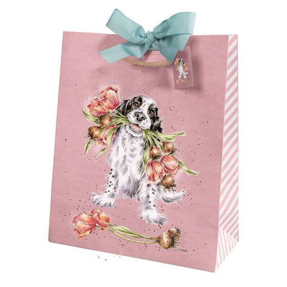 Gifts for women UK, Funny Greeting Cards, Wrendale Designs Stockist, Berni Parker Designs Gifts Greeting Cards, Engagement Wedding Anniversary Cards, Gift Shop Shrewsbury, Visit Shrewsbury Wrendale Designs Large Gift Bag Springer Spaniel Pink Peonies