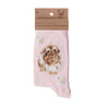 Grinny pig, soft, high quality bamboo socks for women. Featuring a beautiful illustration of a guinea pig on a pink sock, by Hannah Dale. A perfect gift for animal lovers. Sock size 4 to 7. Wrendale Designs.