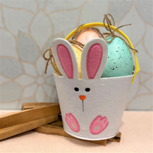  White and Pink Felt Bunny Easter Egg Basket