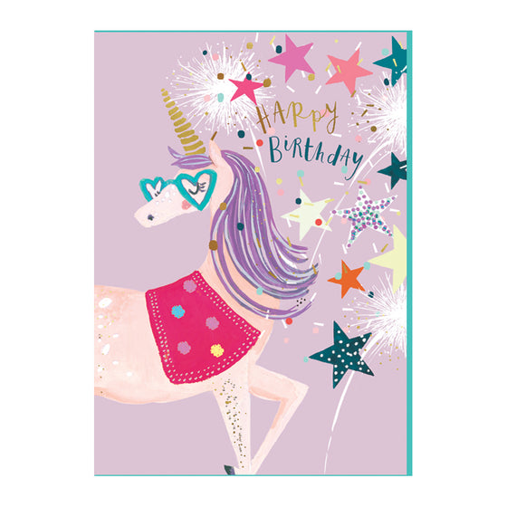 Gifts for women UK, Funny Greeting Cards, Wrendale Designs Stockist, Berni Parker Designs Gifts Greeting Cards, Engagement Wedding Anniversary Cards, Gift Shop Shrewsbury, Visit Shrewsbury Blank Birthday Card Young Girl Unicorn Lover Happy Birthday