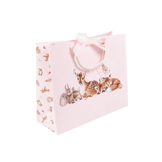 Gifts for women UK, Funny Greeting Cards, Wrendale Designs Stockist, Berni Parker Designs Gifts Greeting Cards, Engagement Wedding Anniversary Cards, Gift Shop Shrewsbury, Visit Shrewsbury Wrendale Designs Little Wren Collection Gift Bag Pale Pink Forest Animals 2