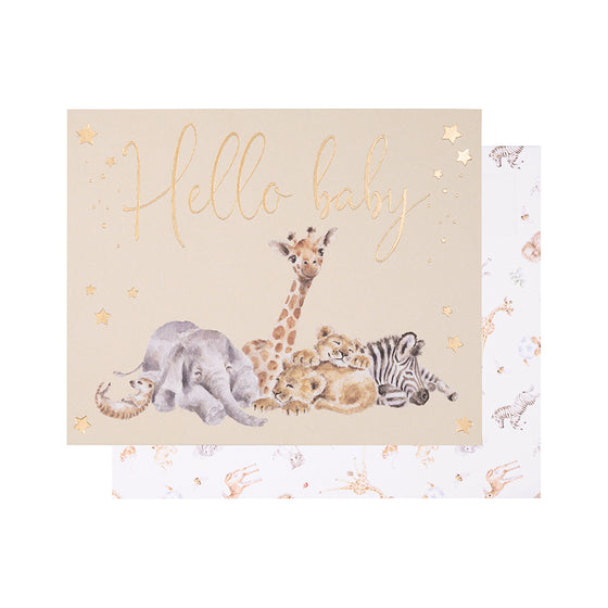 Wrendale Designs - Hello Baby - Blank New Baby Card