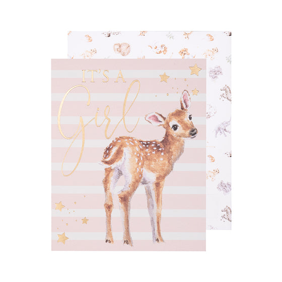 Wrendale Designs - It's a Girl - Blank New Baby Card