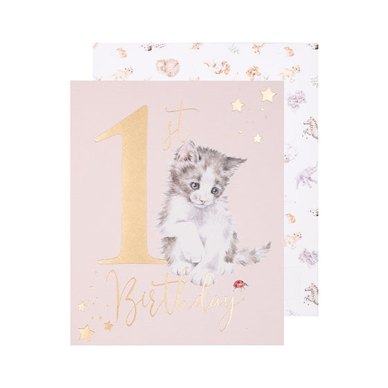 NEW Wrendale Designs - 1st Birthday - Blank Baby 1st Birthday Card