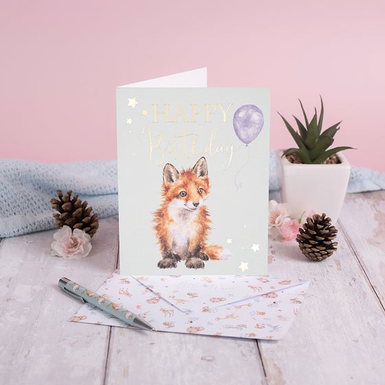 Wrendale Designs - Happy Birthday - Blank Baby Birthday Card