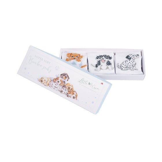 Gifts for women UK, Funny Greeting Cards, Wrendale Designs Stockist, Berni Parker Designs Gifts Greeting Cards, Engagement Wedding Anniversary Cards, Gift Shop Shrewsbury, Visit Shrewsbury Wrendale Designs Little Wren Collection Set of 3 Baby Socks Puppies 6-12 mos 1