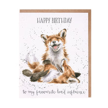  Wrendale Designs - Favourite Bad Influence - Blank Birthday Card