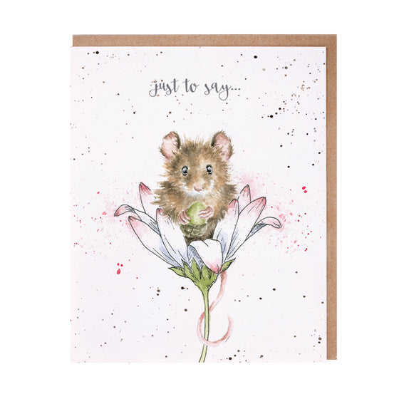 Gifts for women UK, Funny Greeting Cards, Wrendale Designs Stockist, Berni Parker Designs Gifts Greeting Cards, Engagement Wedding Anniversary Cards, Gift Shop Shrewsbury, Visit Shrewsbury Blank Greeting Card Just to Say Thinking of You Country Living Country Mouse