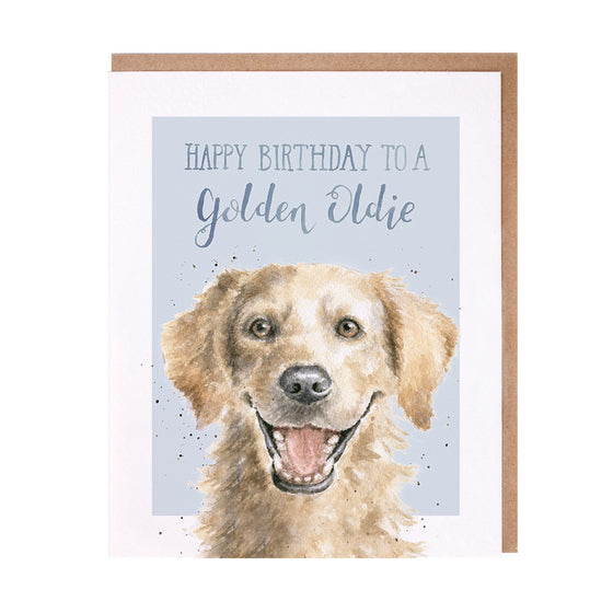 Wrendale Designs - Happy Birthday To A Golden Oldie - Blank Birthday Card