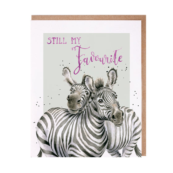Gifts for women UK, Funny Greeting Cards, Wrendale Designs Stockist, Berni Parker Designs Gifts Greeting Cards, Engagement Wedding Anniversary Cards, Gift Shop Shrewsbury, Visit Shrewsbury Blank Greeting Card Zebras Card for Partner