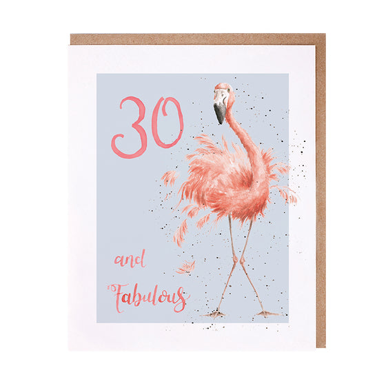 Gifts for women UK, Funny Greeting Cards, Wrendale Designs Stockist, Berni Parker Designs Gifts Greeting Cards, Engagement Wedding Anniversary Cards, Gift Shop Shrewsbury, Visit Shrewsbury Blank 30th Birthday Card Gender Neutral Flamingo