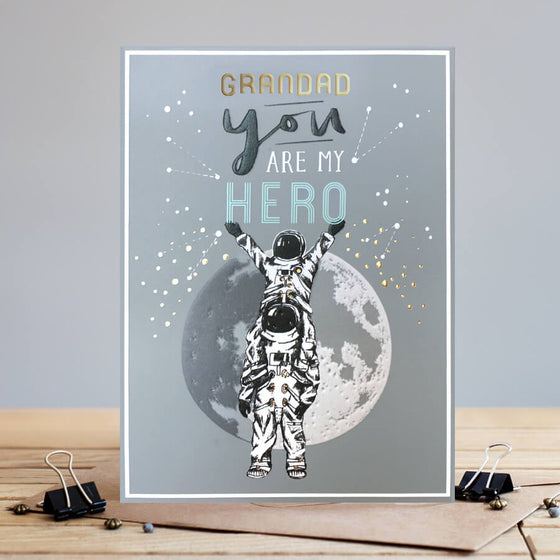 Gifts for women UK, Funny Greeting Cards, Wrendale Designs Stockist, Berni Parker Designs Gifts Greeting Cards, Engagement Wedding Anniversary Cards, Gift Shop Shrewsbury, Visit Shrewsbury Blank Greeting Card Grandad You Are My Hero Space Themed Blank Greeting Card for Grandad