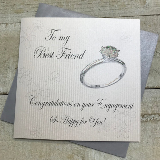 Gifts for women UK, Funny Greeting Cards, Wrendale Designs Stockist, Berni Parker Designs Gifts Greeting Cards, Engagement Wedding Anniversary Cards, Gift Shop Shrewsbury, Visit Shrewsbury Elegant Blank Engagement Card Best Friend 1