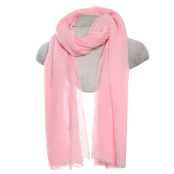 Gifts for women UK, Funny Greeting Cards, Wrendale Designs Stockist, Berni Parker Designs Gifts Greeting Cards, Engagement Wedding Anniversary Cards, Gift Shop Shrewsbury, Visit Shrewsbury Women's Lightweight Scarf Waffle Texture Pale Pink