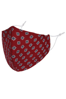  Red with Black Cross Design Adult Face Mask