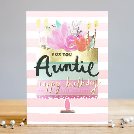 Gifts for women UK, Funny Greeting Cards, Wrendale Designs Stockist, Berni Parker Designs Gifts Greeting Cards, Engagement Wedding Anniversary Cards, Gift Shop Shrewsbury, Visit Shrewsbury Blank Birthday Card for Auntie Birthday Cake Auntie