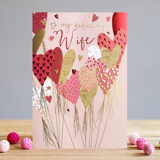 Gifts for women UK, Funny Greeting Cards, Wrendale Designs Stockist, Berni Parker Designs Gifts Greeting Cards, Engagement Wedding Anniversary Cards, Gift Shop Shrewsbury, Visit Shrewsbury My Amazing Wife Anniversary Valentine's Day Birthday Card Blank Wife