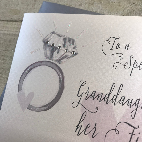 Gifts for women UK, Funny Greeting Cards, Wrendale Designs Stockist, Berni Parker Designs Gifts Greeting Cards, Engagement Wedding Anniversary Cards, Gift Shop Shrewsbury, Visit Shrewsbury Elegant Blank Engagement Card Special Granddaughter & Her Fiance Engagement Ring 2