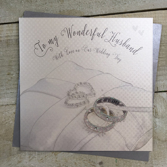 Gifts for women UK, Funny Greeting Cards, Wrendale Designs Stockist, Berni Parker Designs Gifts Greeting Cards, Engagement Wedding Anniversary Cards, Gift Shop Shrewsbury, Visit Shrewsbury Elegant Wedding Day Card To My Wonderful Husband Blank Wedding Day Card 1