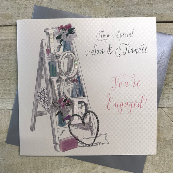 Gifts for women UK, Funny Greeting Cards, Wrendale Designs Stockist, Berni Parker Designs Gifts Greeting Cards, Engagement Wedding Anniversary Cards, Gift Shop Shrewsbury, Visit Shrewsbury Elegant Engagement Card Son & Fiance 1