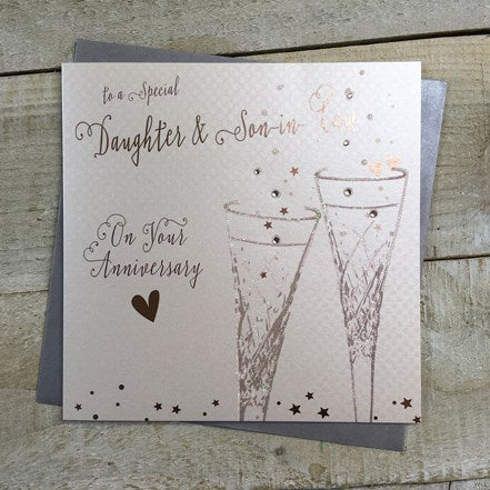 Gifts for women UK, Funny Greeting Cards, Wrendale Designs Stockist, Berni Parker Designs Gifts Greeting Cards, Engagement Wedding Anniversary Cards, Gift Shop Shrewsbury, Visit Shrewsbury Elegant Anniversary Card Daughter & Son-in-law