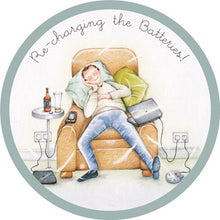  Gifts for women UK, Funny Greeting Cards, Wrendale Designs Stockist, Berni Parker Designs Gifts Greeting Cards, Engagement Wedding Anniversary Cards, Gift Shop Shrewsbury, Visit Shrewsbury Coaster Re-charing the Batteries Gift for Men