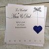 Gifts for women UK, Funny Greeting Cards, Wrendale Designs Stockist, Berni Parker Designs Gifts Greeting Cards, Engagement Wedding Anniversary Cards, Gift Shop Shrewsbury, Visit Shrewsbury Elegant Sapphire Anniversary Card Mum & Dad Blue Glitter Heart 1