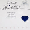 Gifts for women UK, Funny Greeting Cards, Wrendale Designs Stockist, Berni Parker Designs Gifts Greeting Cards, Engagement Wedding Anniversary Cards, Gift Shop Shrewsbury, Visit Shrewsbury Elegant Sapphire Anniversary Card Mum & Dad Blue Glitter Heart 2