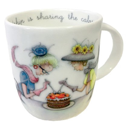 Gifts for women UK, Funny Greeting Cards, Wrendale Designs Stockist, Berni Parker Designs Gifts Greeting Cards, Engagement Wedding Anniversary Cards, Gift Shop Shrewsbury, Visit Shrewsbury Friendship is Sharing the Calories Bone Fine China Mug
