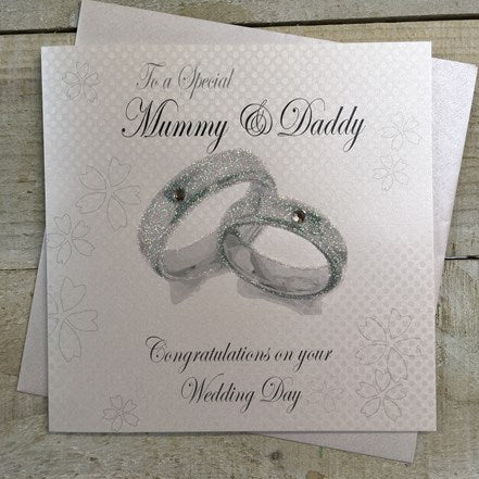 Gifts for women UK, Funny Greeting Cards, Wrendale Designs Stockist, Berni Parker Designs Gifts Greeting Cards, Engagement Wedding Anniversary Cards, Gift Shop Shrewsbury, Visit Shrewsbury Elegant Wedding Day Blank Card for Mummy & Daddy