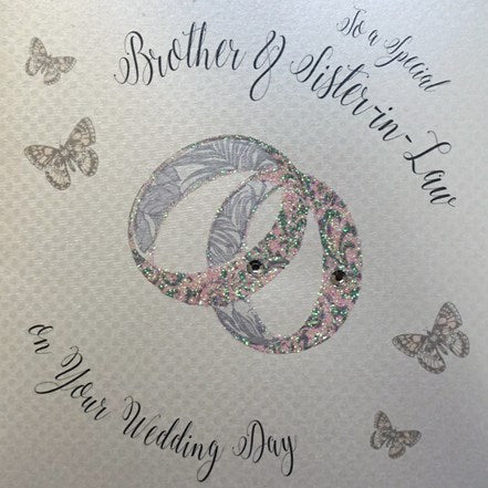 Gifts for women UK, Funny Greeting Cards, Wrendale Designs Stockist, Berni Parker Designs Gifts Greeting Cards, Engagement Wedding Anniversary Cards, Gift Shop Shrewsbury, Visit Shrewsbury Elegant Wedding Day Card Blank Special Brother & Sister-in-law 1