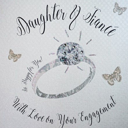 Gifts for women UK, Funny Greeting Cards, Wrendale Designs Stockist, Berni Parker Designs Gifts Greeting Cards, Engagement Wedding Anniversary Cards, Gift Shop Shrewsbury, Visit Shrewsbury Elegant Engagement Card Daughter & Fiance 1
